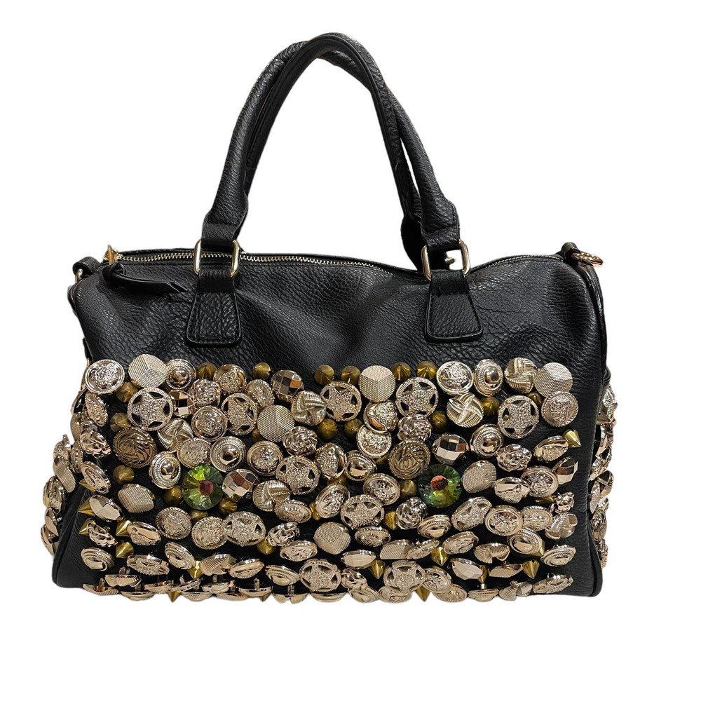 Traci Lynn Studded Leather Two Handle Hand Bag - Large Size